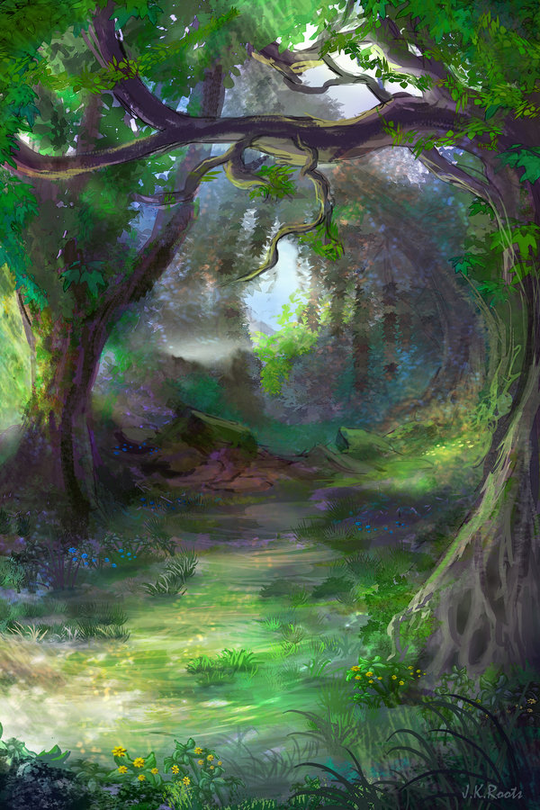 Elven Forest 1 digital fantasy backgrounds